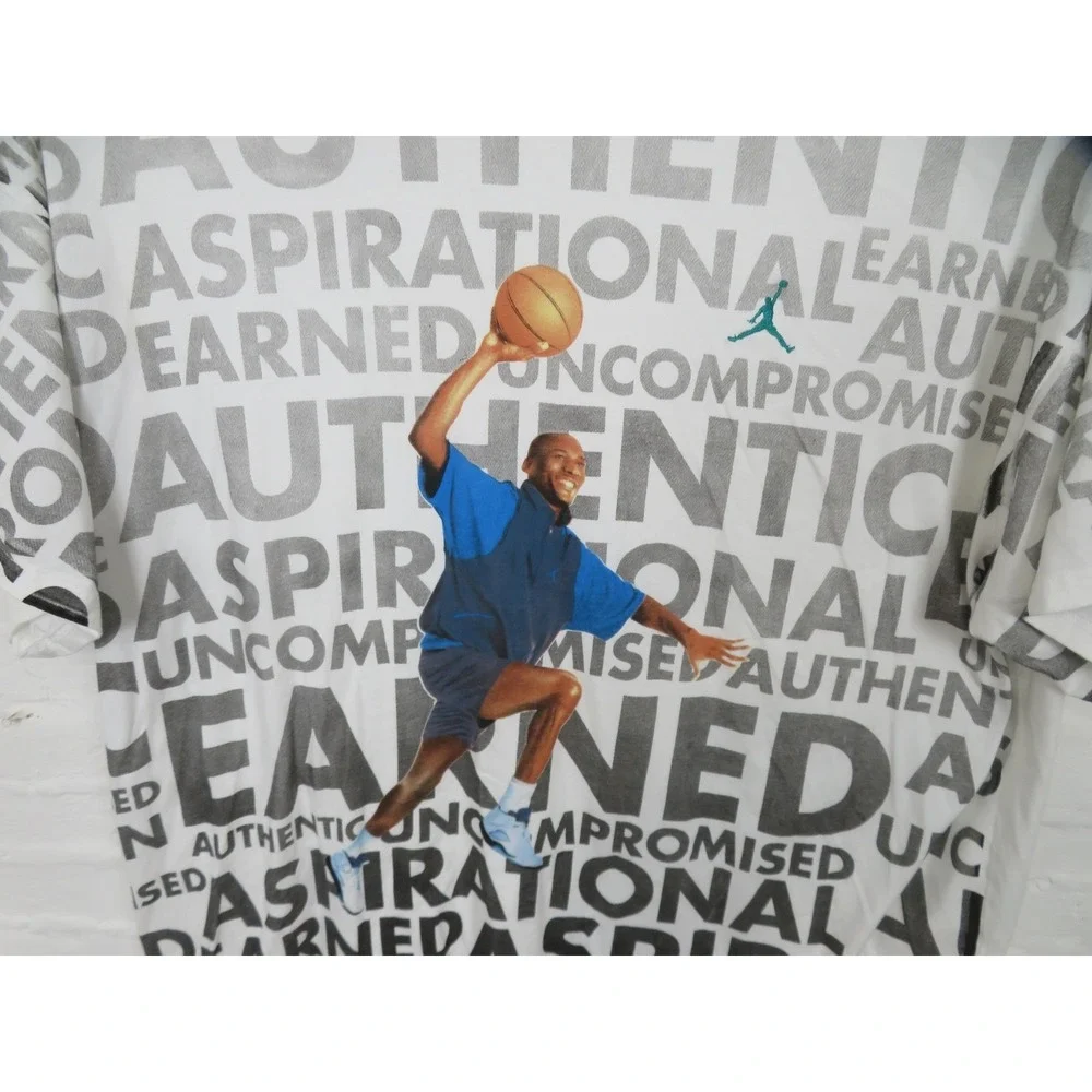 Vintage Air Jordan Grape 5 All Over Print Promo Shirt Mens 4XL White Jumpman